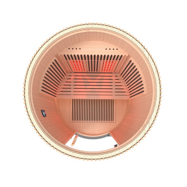 Sauna Moon Infrar&oslash;d Rund 2 pladser tr&aelig;farve Holls